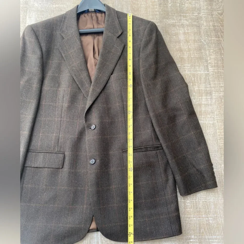 Vintage Brooks Brothers Wool Plaid Jacket Sport Coat Blazer Mens 43L Old Money